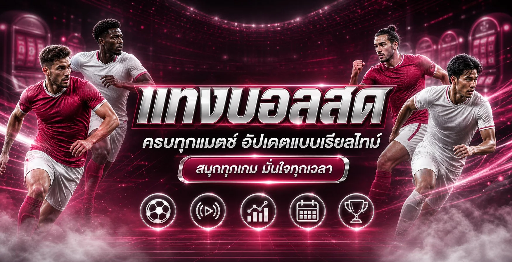 ภาพกีฬาและบริการ TENG1 พร้อมมาสคอตฟุตบอลโทนชมพูม่วง